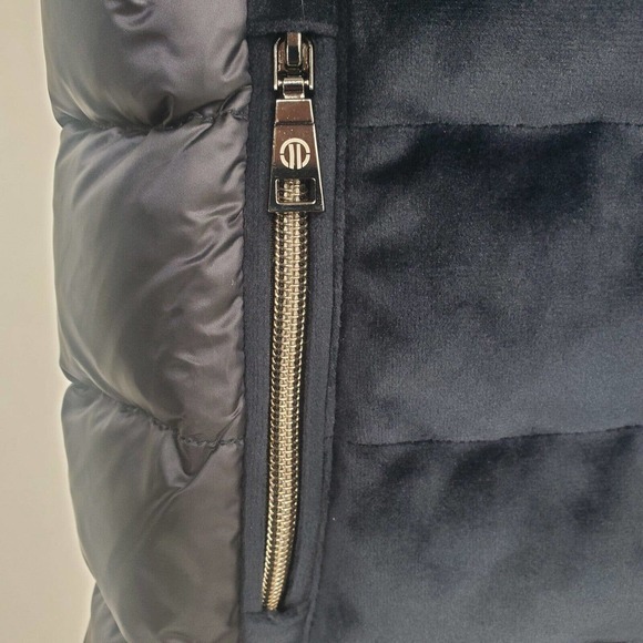 Adhoc Traveller Puffer Hooded Full Zip Jacket Large Navy Blue Pockets Soft - Picture 14 of 16